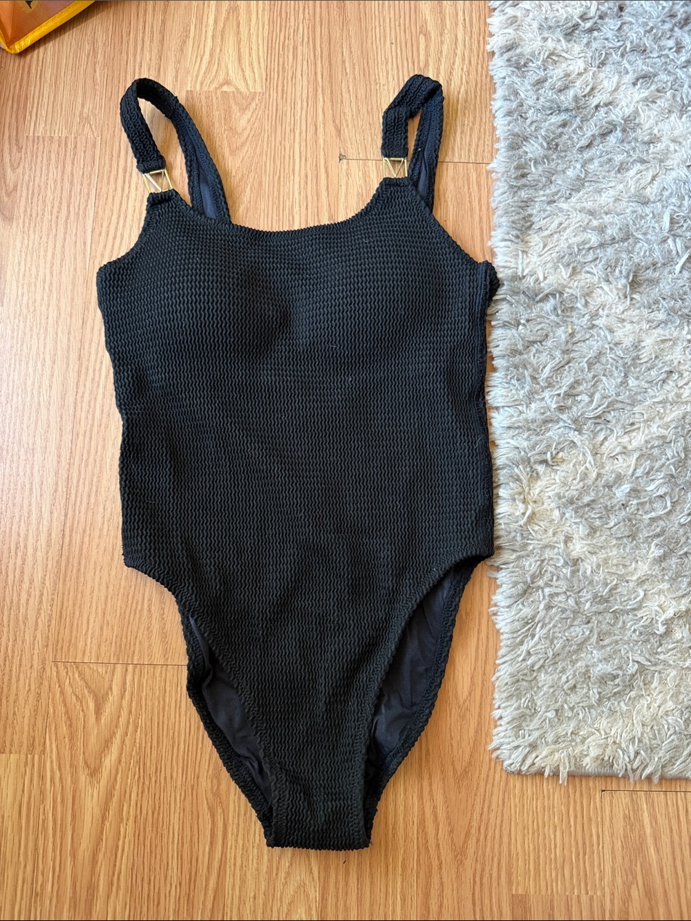 Victoria's Secret Black Textured One-Piece Swimsuit